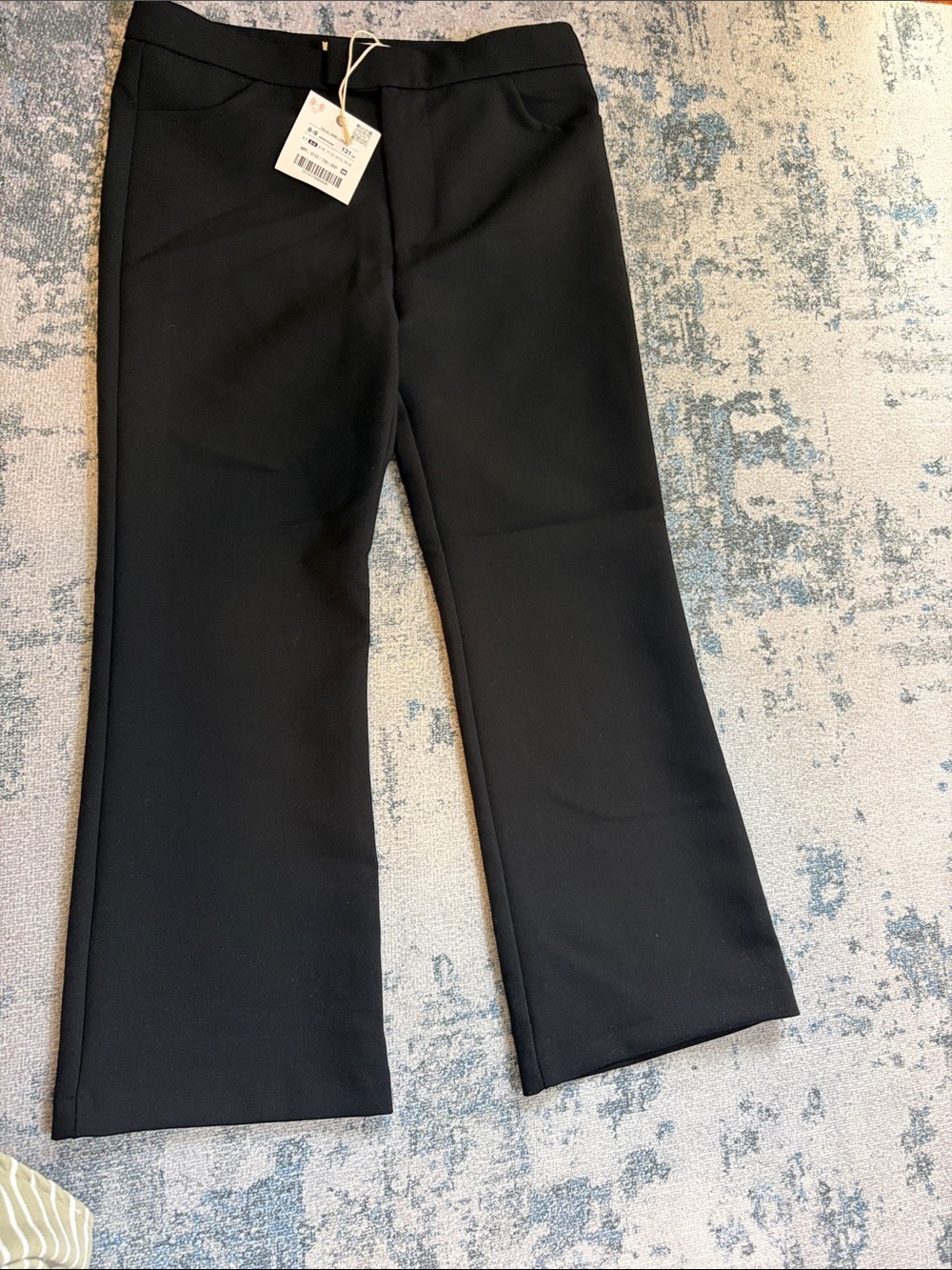 Zara Black Dressy Knit Flared Pants